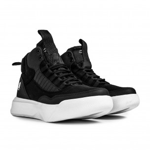 Ανδρικά μαύρα ψηλά sneakers Boa 2100-192 2