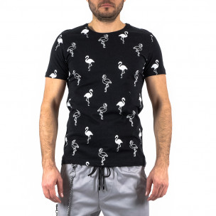 Ανδρική μαύρη κοντομάνικη μπλούζα Lagos 21317