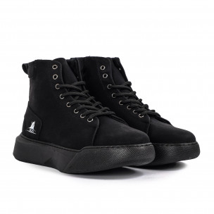 Ανδρικά μαύρα ψηλά sneakers Boa 0155 2