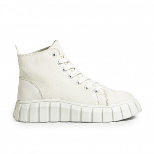 Γυναικεία λευκά ψηλά sneakers Mellisa MS3018