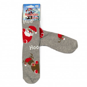 Ανδρικές Χριστουγεννιάτικες κάλτσες γκρι 1 ζευγάρι