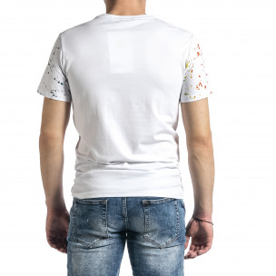 Ανδρική λευκή κοντομάνικη μπλούζα Breezy HXT20127 2