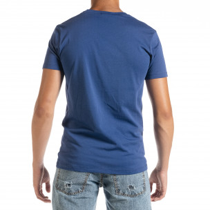 Ανδρική γαλάζια κοντομάνικη μπλούζα D Park  2