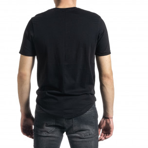 Ανδρική μαύρη κοντομάνικη μπλούζα Slim fit 2