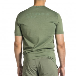 Ανδρική πράσινη κοντομάνικη μπλούζα Breezy  2