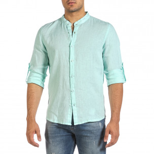 Ανδρικό πράσινο λινό πουκάμισο Duca Fashion DU140206