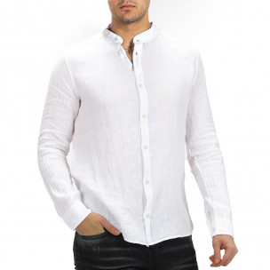 Ανδρικό λινό λευκό πουκάμισο Just West LINO2023-CA02