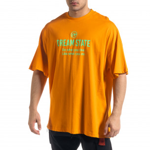 Ανδρική πορτοκαλιά κοντομάνικη μπλούζα SAW 