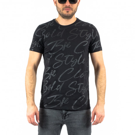 Ανδρική μαύρη κοντομάνικη μπλούζα Lagos 21302