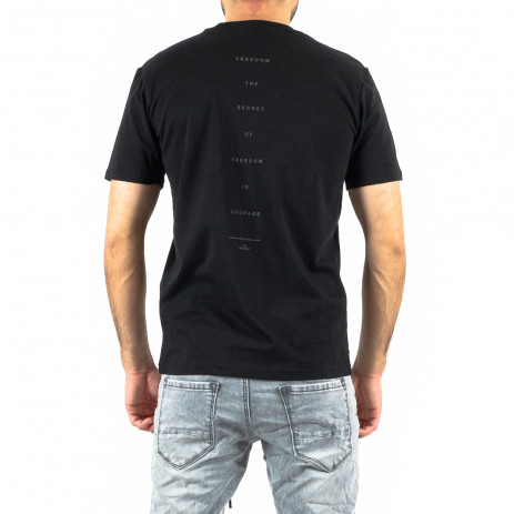 Ανδρική μαύρη κοντομάνικη μπλούζα Breezy 22201105 2