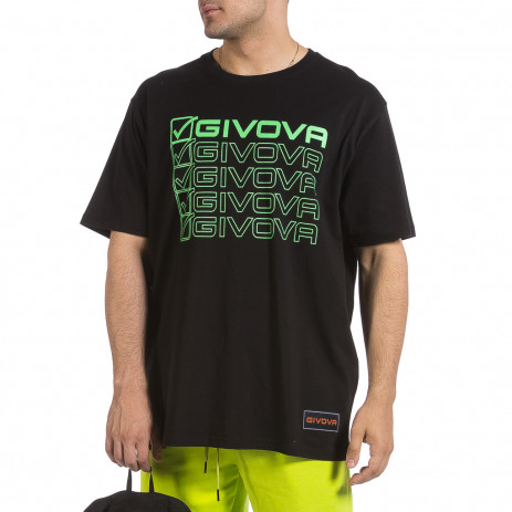 Ανδρική μαύρη κοντομάνικη μπλούζα Givova 4985/1V 2