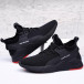 Ανδρικά μαύρα sneakers με κόκκινη λεπτομέρεια gr020221-1 3