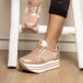 Γυναικεία ροζ sneakers με πλατφόρμα και συνδυασμό υλικών G0115 it100821-3 5