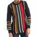 Ανδρικό μαύρο πουλόβερ με πολύχρωμο ριγέ it051218-57 2