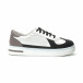 Γυναικεία λευκά sneakers με μαύρες- μπεζ λεπτομέρειες it250119-44 2