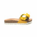 Γυναικείες κίτρινες παντόφλες με φλοράλ μοτίβο it050619-63 2