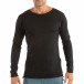 Ανδρική μαύρη μπλούζα από πλεκτό ύφασμα it240818-124 2