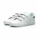 Ανδρικά λευκά sneakers με πράσινη λεπτομέρεια και αυτοκόλλητα it230519-14 3