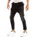 Ανδρικό μαύρο τζιν παντελόνι με ξεθωριασμένο εφέ it240818-58 2