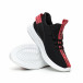 Ανδρικά μαύρα υφασμάτινα αθλητικά παπούτσια με κόκκινη επιγραφή it110919-4 4