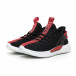 Ανδρικά μαύρα υφασμάτινα αθλητικά παπούτσια με κόκκινη επιγραφή it110919-4 3