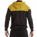 Ανδρικό φούτερ σε μαύρο και κίτρινο με κουκούλα it240818-119 3