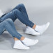 Ψηλά λευκά sneakers για ζευγάρια κλασικό μοντέλο cs-white-B341-B339 2