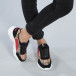 Γυναικεία μαύρα sneakers με καρέ διακόσμηση it250119-84 2
