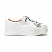 Slip- on γυναικεία λευκά sneakers με μαύρη επιγραφή it250119-42 2