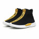 Ανδρικά slip-on μαύρα αθλητικά παπούτσια κάλτσα με κίτρινη επιγραφή it110919-2 4