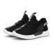 Ανδρικά μαύρα υφασμάτινα αθλητικά παπούτσια με λευκή επιγραφή it110919-3 3