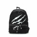 Μαύρη τσάντα πλάτης με λευκή στάμπα it290818-23 2