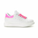 Γυναικεία λευκά sneakers με ροζ λεπτομέρειες it270219-9 3