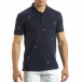 Ανδρική μπλέ polo shirt με Flamingo μοτίβο it120619-33 2