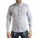 Ανδρικό λευκό Slim fit πουκάμισο με μοτίβο φύλλα it210319-99 2