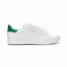 Ανδρικά λευκά αθλητικά παπούτσια με πράσινη λεπτομέρεια it040619-1 2