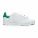 Γυναικεία Basic λευκά αθλητικά παπούτσια με πράσινη λεπτομέρειεα it150319-56 2