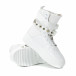 Γυναικεία λευκά ψηλά sneakers All white με αξεσουάρ it150818-61 4