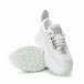 Γυναικεία λευκά αθλητικά παπούτσια με λεπτομέρειες χρυσόσκονης it270219-4 4