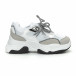 Γυναικεία αθλητικά παπούτσια σε λευκό και γκρι χρώμα it150319-59 2