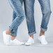 Κλασικά λευκά sneakers για ζευγάρια cs-white-A01-55-B01-55 2