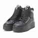 Γυναικεία μαύρα ψηλά sneakers με ασημένιες λεπτομέρειες it140918-44 3
