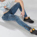 Ανδρικό μπλε τζιν Jogger Jeans σε ροκ στυλ it210319-10 3