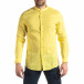 Ανδρικό κίτρινο πουκάμισο από λινό και βαμβάκι it210319-103 3