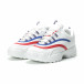 Γυναικεία λευκά sneakers με χρωματιστές λωρίδες it250119-88 4