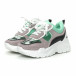 Γυναικεία πράσινα αθλητικά παπούτσια με διαφάνειες it150319-64 3