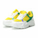 Γυναικεία πράσινα- κίτρινα sneakers με πλατφόρμα it250119-38 3