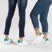 Basic λευκά sneakers για ζευγάρια με πράσινη λεπτομέρεια cs-it150319-11-it150319-56 2