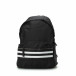 Μαύρη τσάντα πλάτης με δίχρωμη ρίγα στην τσέπη it290818-25 2