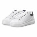 Γυναικεία λευκά sneakers με μπλε λεπτομέρεια it140918-48 3
